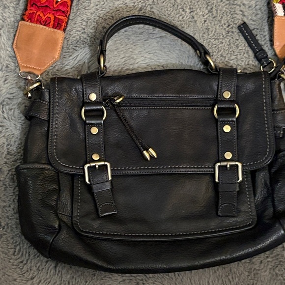 Giani Bernini Handbags - Giani Bernini Leather Satchel with Adjustable Strap